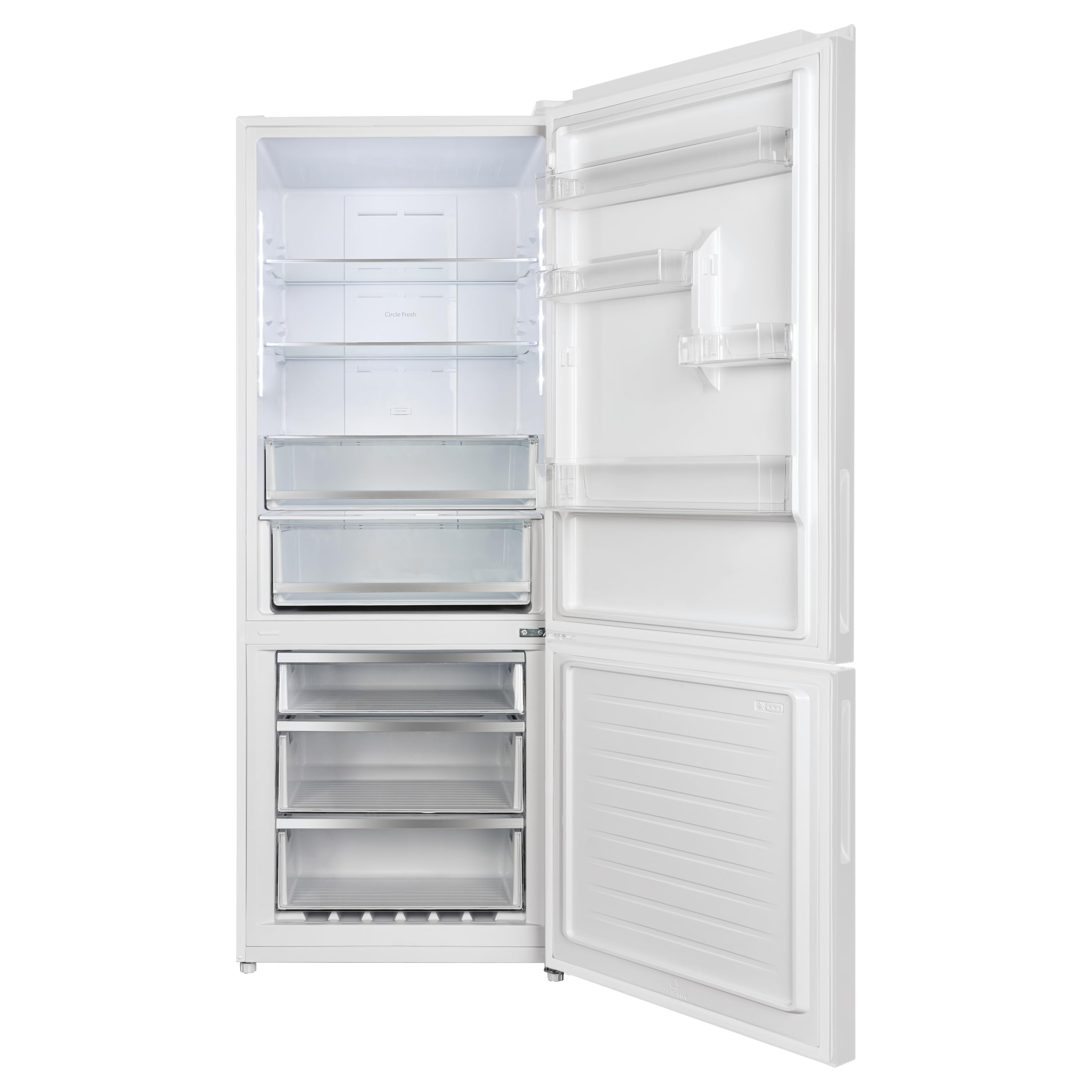 Candy Combi 70 CCG5T718EW1, Frigorífico Combi, 442L, Total No Frost Circle+, 3 Estantes, 4 Balconeras, 2 Cajones Verduleros, Control Digital Interno, Ancho 70 cm, Alto 185,5cm, Iluminación LED, Blanco