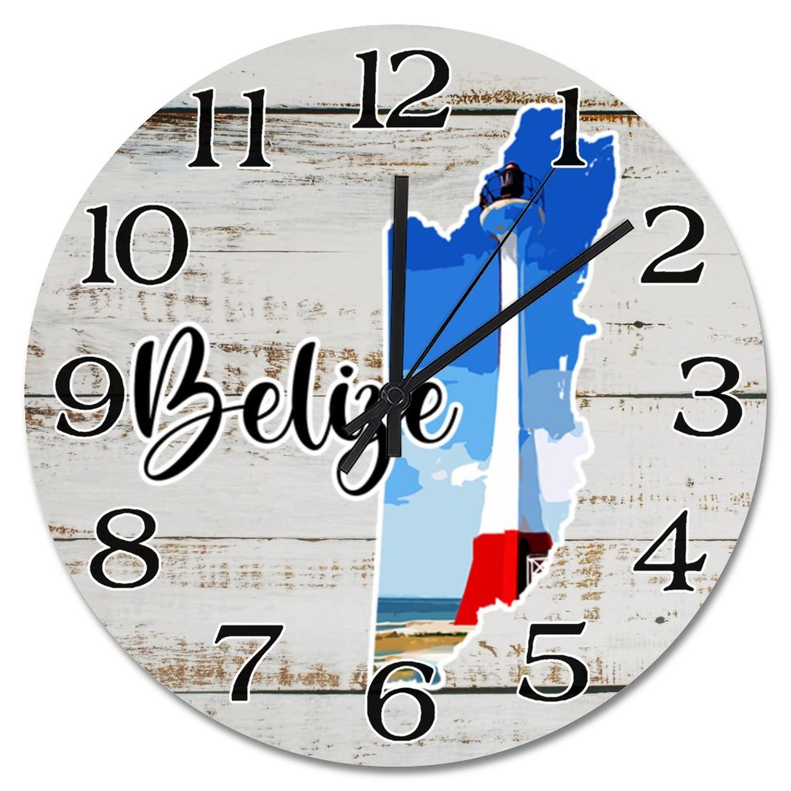 Horloge murale ronde 38,1 cm au design épuré Belize Landmark