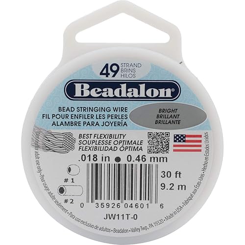 Beadalon Stringing Wire 49-Strand .018" X30'-Bright