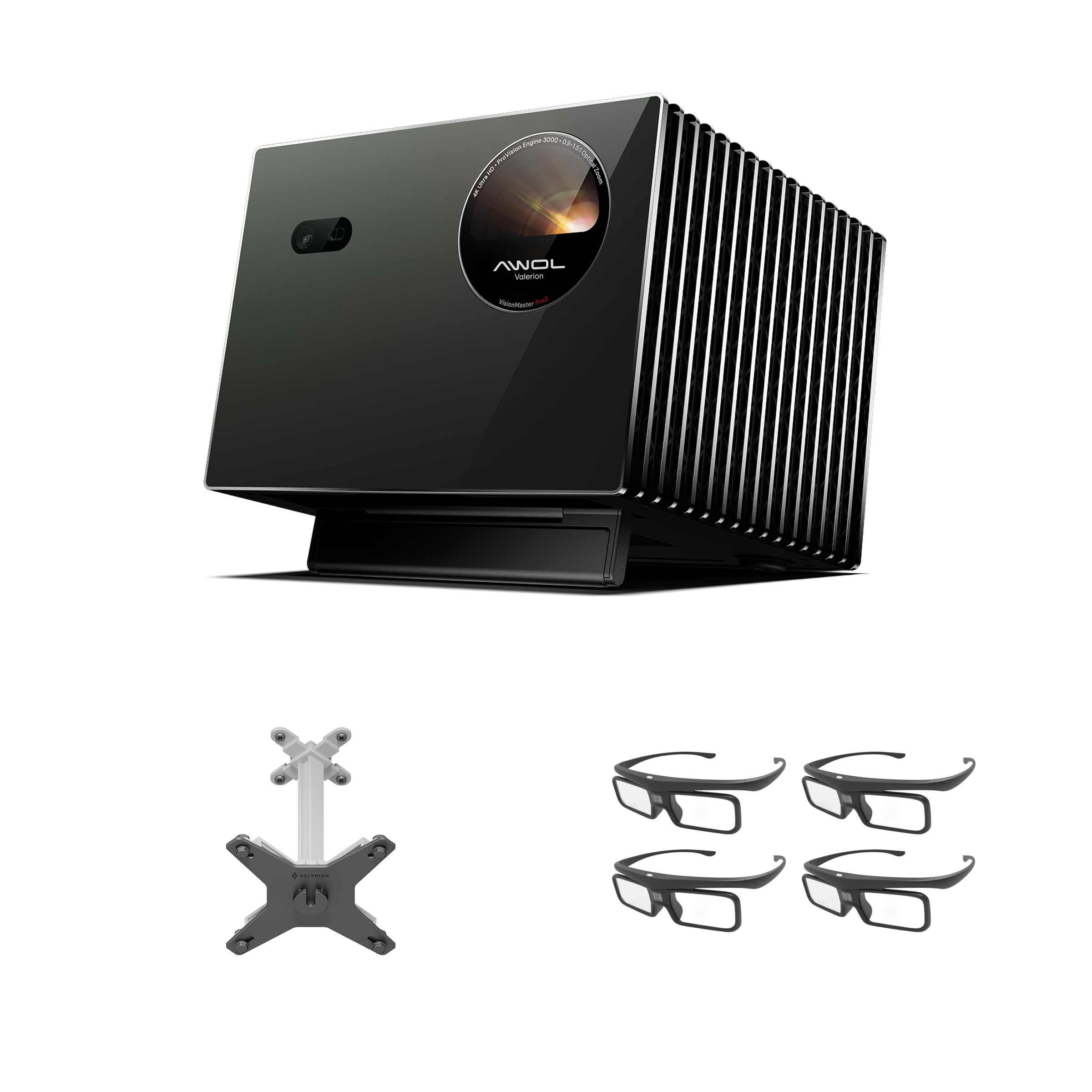 AWOL Valerion VisionMaster Pro2 with Ceiling Mount Conversion Plate and DLP Link 3D Glasses(4 Pack）