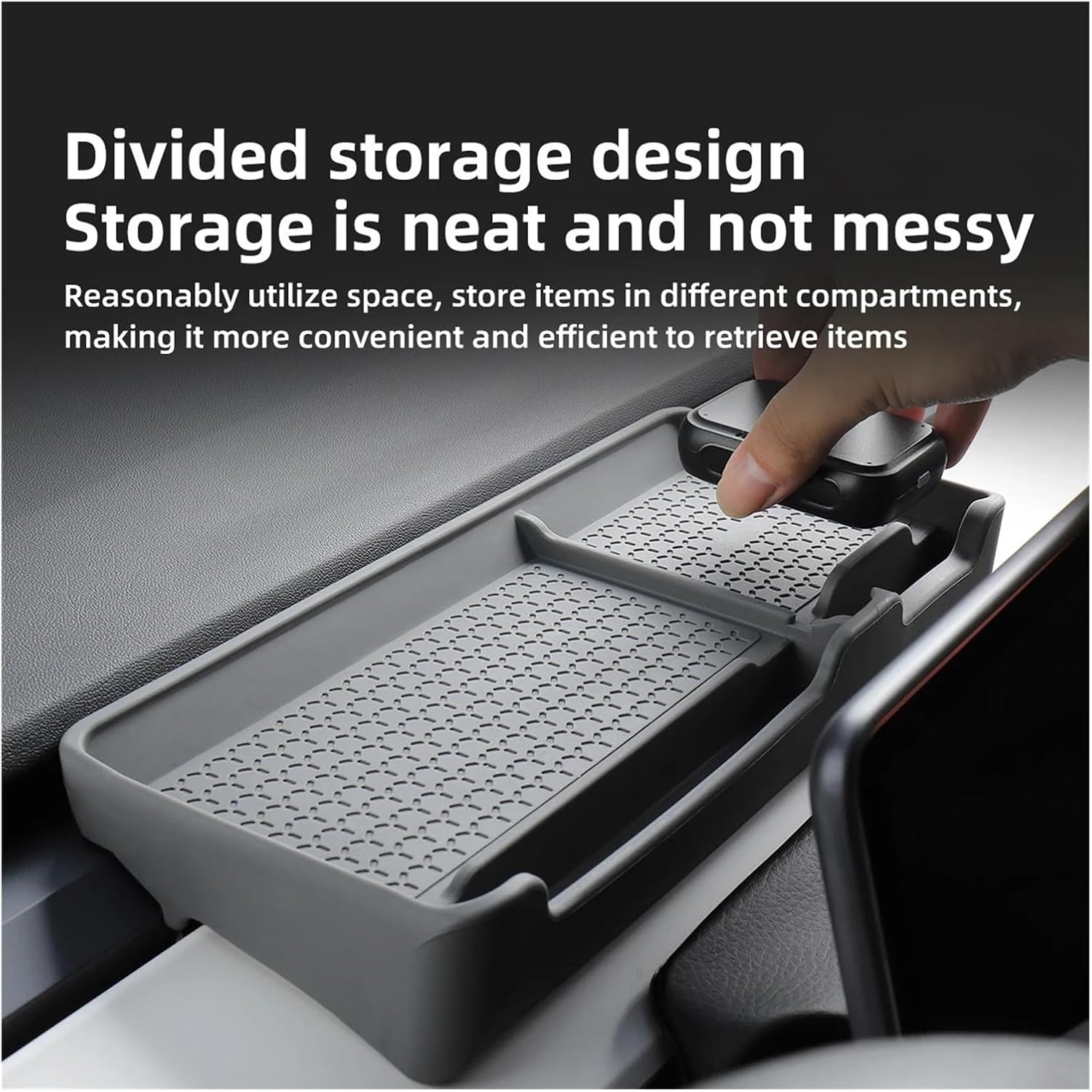 Anti-Slip Mat Instrument Panel Silicone Storage Pad Compatible with Tesla Model 3 Model Y 2023 Phone Holder Car Accessories(M3Y-GA140BLACK)
