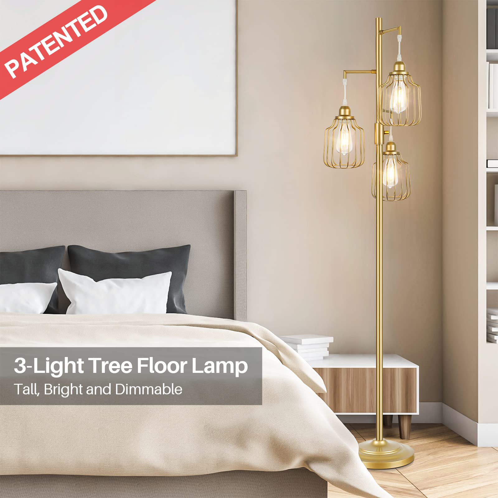 EDISHINE Dimmable Farmhouse Floor Lamp for Living Jamaica