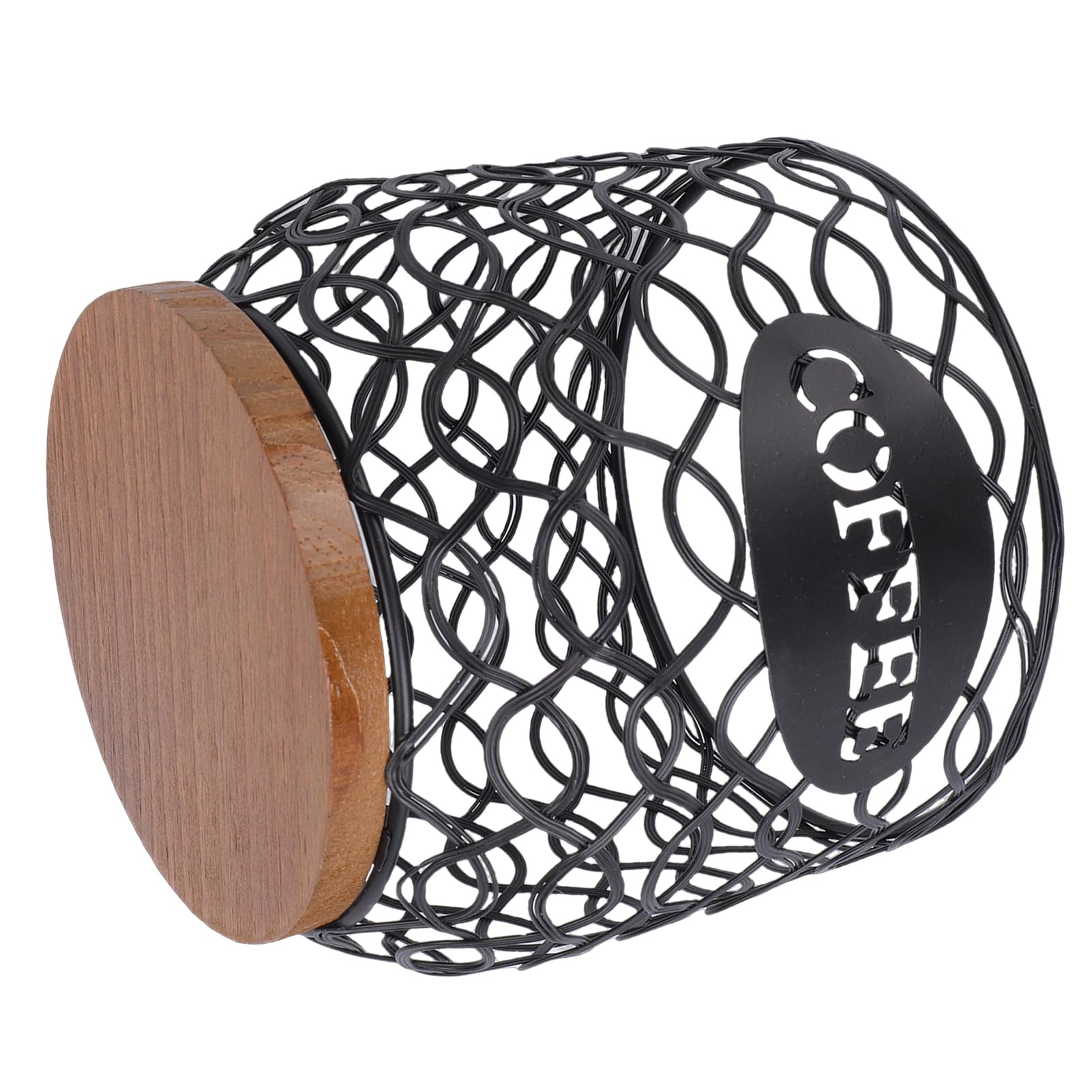 Panier de rangement pour capsules de café avec base en bois stable et durable