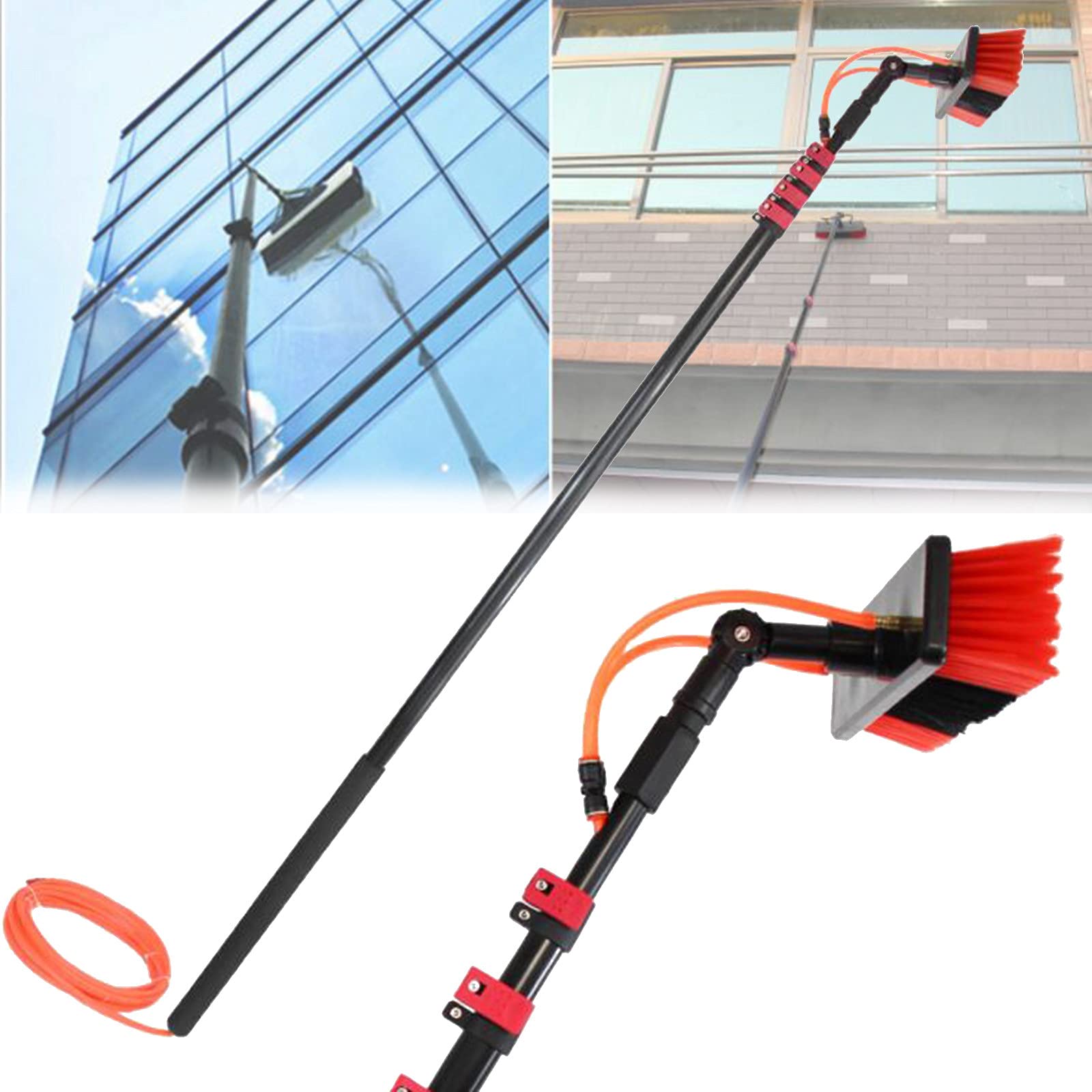 GYEQXKT Telescopic Water-Fed Window Cleaning Kit - Effortless Tool for Solar Panels & Photovoltaic Modules, Perfect for Streak-Free Shine and Easy Maintenance