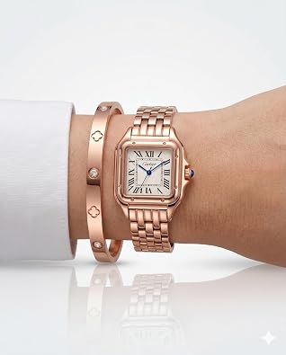 Gold Watches for Women, Dainty Ladies Bracelet Set, Japanese Quartz