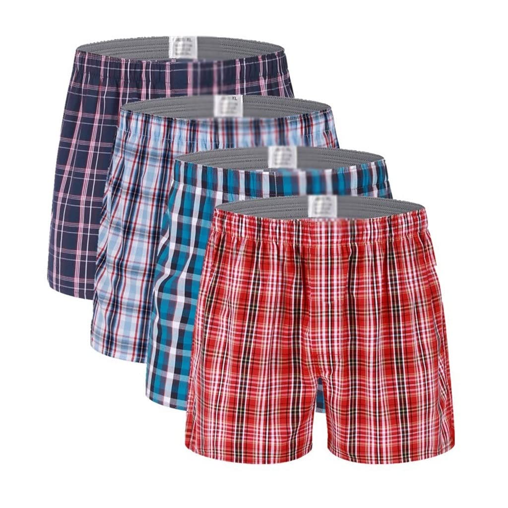 4pcs Mens Underwear Boxers Loose Shorts MenS Panties Cotton Soft Large Pants Classic Basics boxer men Asian size