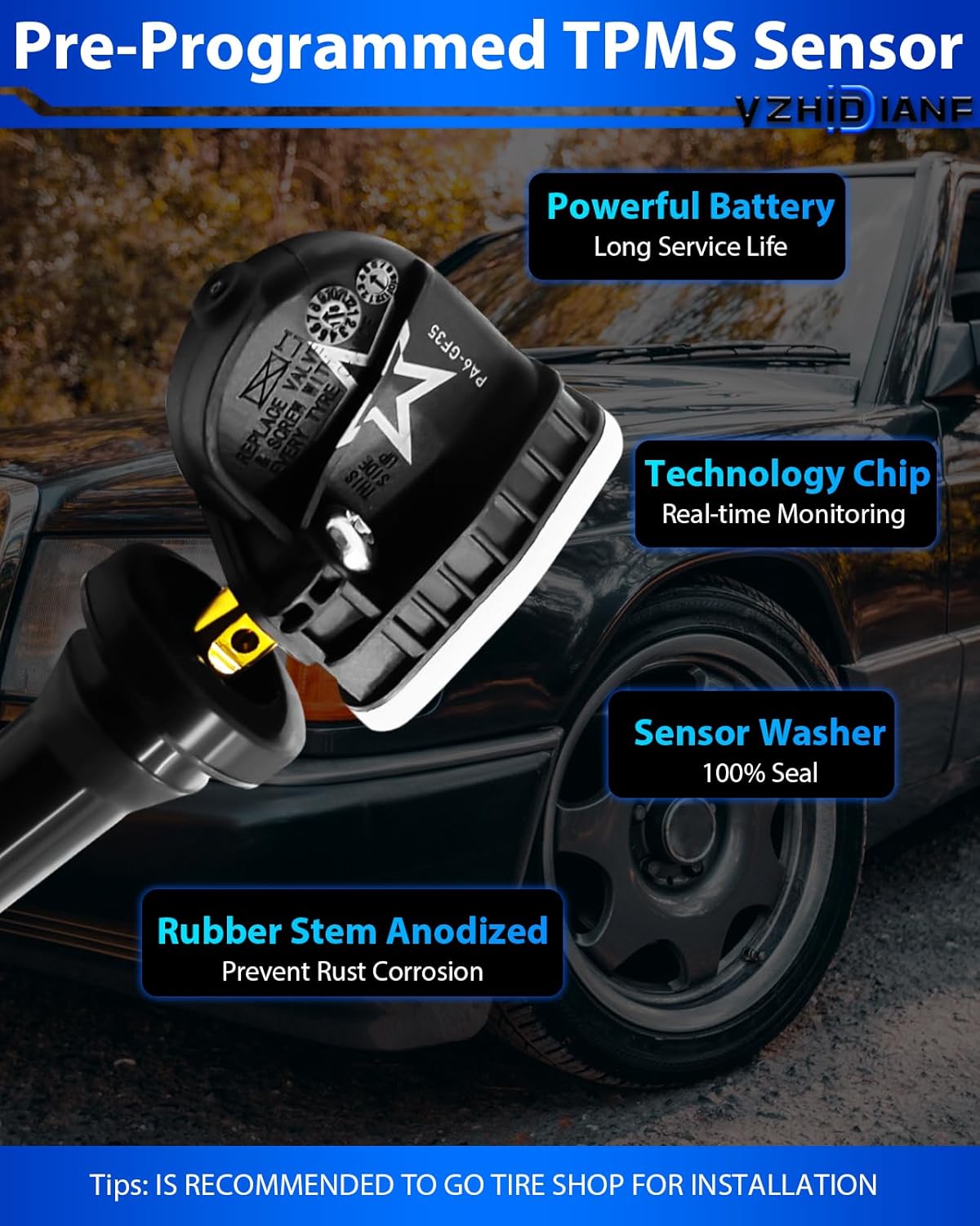 Pre-Programed 13598771 Tire Pressure Sensor for:-GMC Canyon Savana 1500 Terrain Yukon for:-Chevrolet Spark 2013-2022 Uplander 2008 Suburban 2015-2020 for:-Pontiac G3 G5 G6 G8, TPMS Sensor