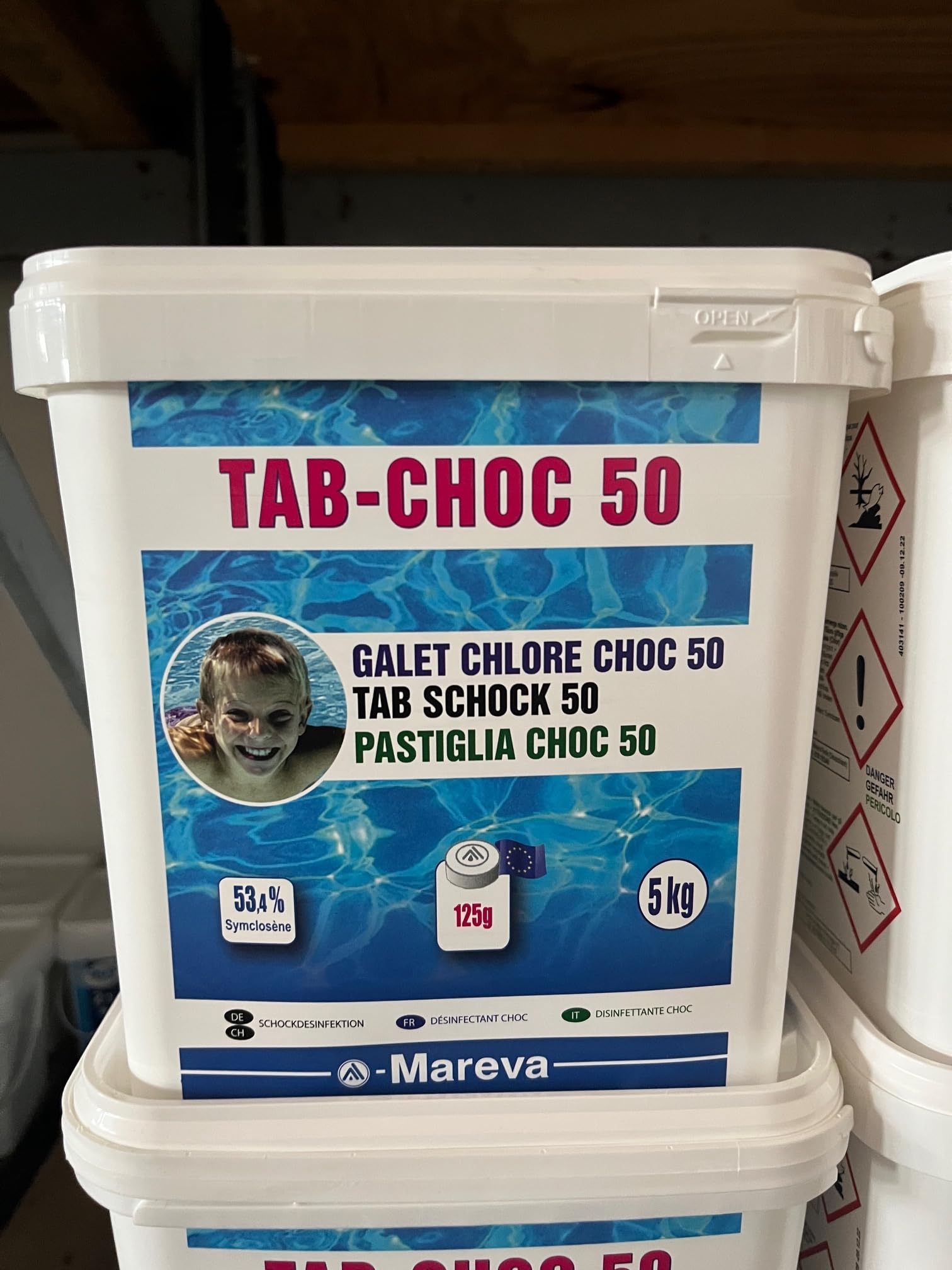 MAREVA Mini Chlorine Pebbles Pool Shock Treatment - 5 kg - 125 g - 1002091