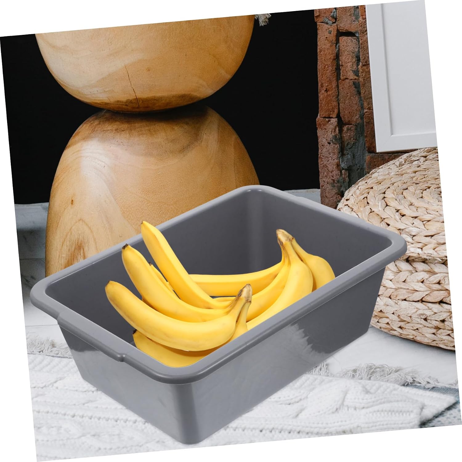 GLEAVI Commercial Plastic Rectangular Dish Washing Tub Multipurpose Storage Bin for Home Restaurant Space Saving Stacking Design for Kitchen Catering Use