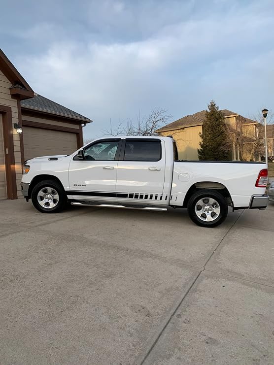 Set of Side Door Stripes Decal Sticker Graphic Compatible with Dodge Ram 2009-2023 (2901B)