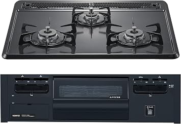 Noritz Metal Top Built-in Gas Stove for City Gas N3GT2RVQ1, Single-Sided Cooking without Water, 60cm Type, No Temperature Control