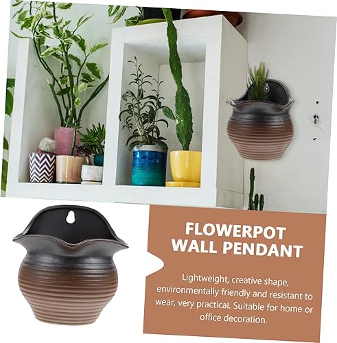 Miniatura 6 de GANAZONO 1 pieza de lavabo colgante decoración floral decoración de cama macetas montadas en la pared mini maceta colgante de cerámica maceta bonsái
