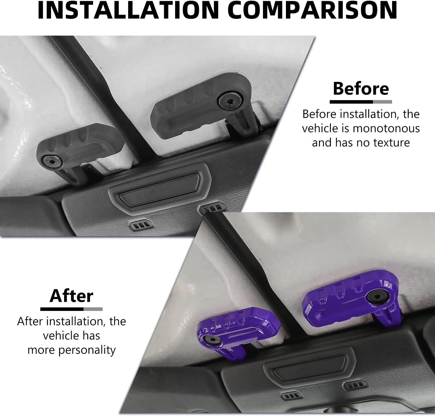 RAZPOY for JL 6PCS Freedom Panel Latch Trim Hardtop Roof Removal Switch Handle Cover Compatible with 2018-2023 Jeep Wrangler JL JLU & Gladiator JT, Purple