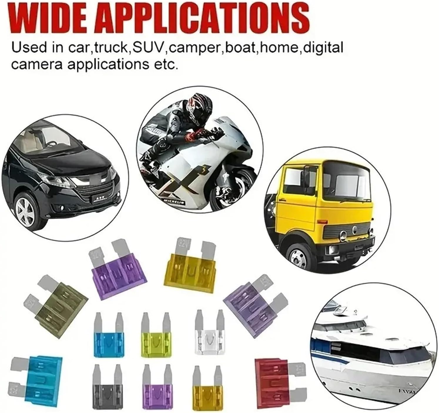 1Set 300PCS Medium and small car Auto Fuse Kit 2A~40A 11 Types Car Fuse Assortment with Box Blade Type Assorted Kit