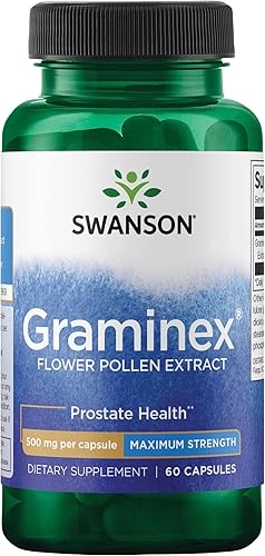 Swanson Max-Strength Graminex Flower Polen Ext Próstata Salud Urinaria Función 500 Miligramos 60 Cápsulas Swanson Max-Strength Graminex Flower Polen Ext Próstata Salud Urinaria Función 500 Miligramos 60 Cápsulas