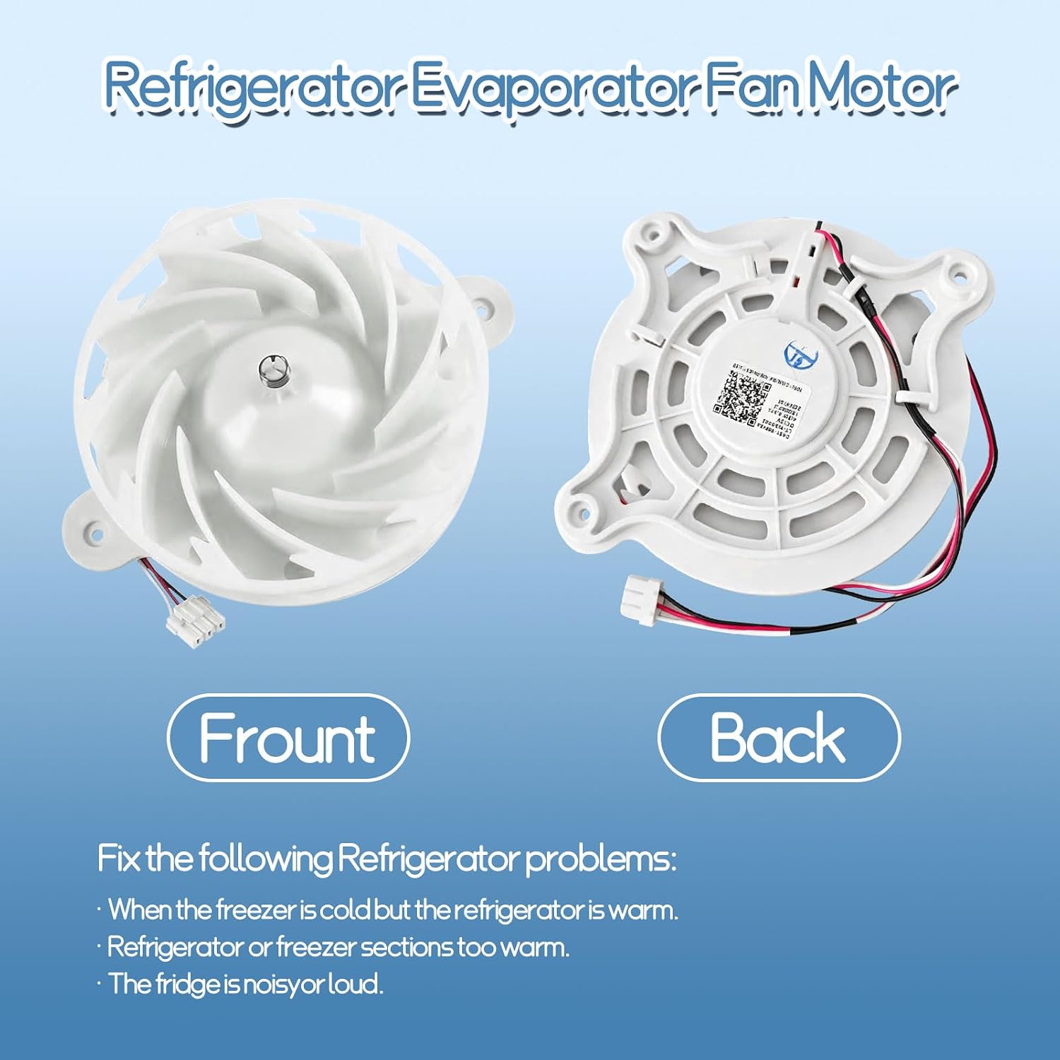 DA31-00342A Refrigerator Evaporator Fan Motor for Samsung Refrigerator Replaces EAP12590899,4982090, ARES2130RA, AP6803165, PS12590899 RS27T5200SR RS27T5200SG