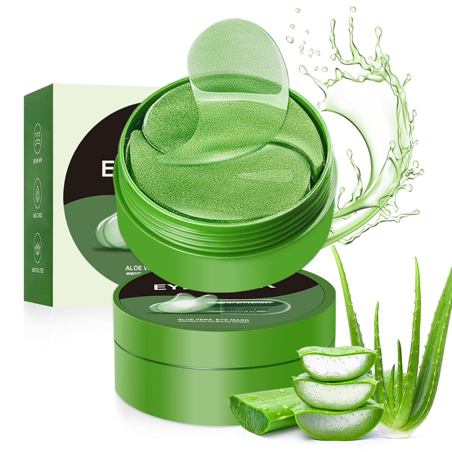 Under Eye Patches, 60PCS Aloe Vera Eye Masks for Puffy Eyes and Dark Circles,Eye Patches for Women, Anti-Aging Eye Treatment Mask to Reduce Wrinkles & Fine Lines