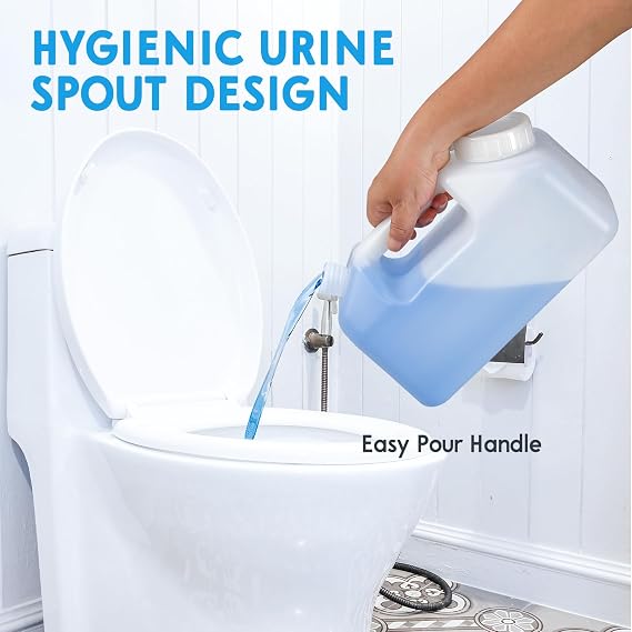 ONEDONE Urinals for Men - Large Urine Bottle 3000 mL/101 Oz Spill Proof Pee Bottles for Men w/Separate Urine Outlet Male Urinal 24-Hour Urine Collection Bottles Wide Opening Pee jug