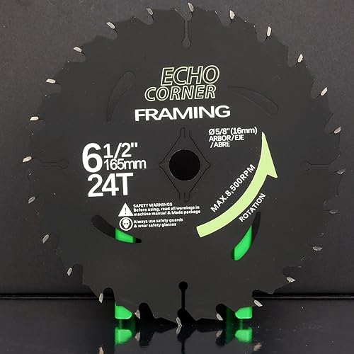 Miniatura 8 de Hoja de sierra circular de 6-12 "Carburo 48T+24T 58" Arbor Antiadherente Recubrimiento Combo Pack, Heavy Duty Fine Cut Final Crosscut Framing Madera