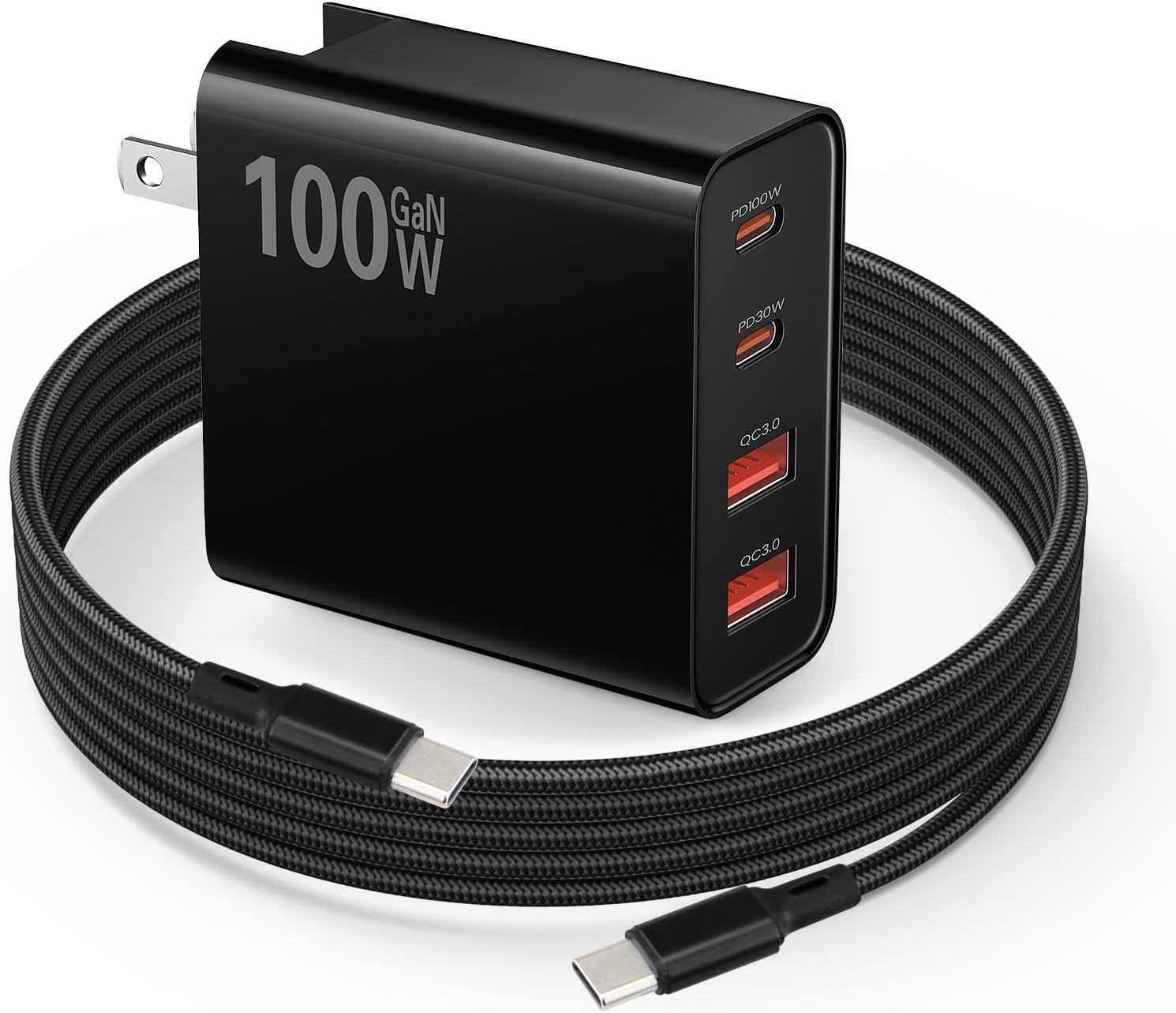PD 100W USB C Fast Charger for DJI Mini 4K, 2 SE, 4 Pro, Air 2S, Neo, Avata 2 Drones - USB + Type C Wall Charger with 6.6ft C to C Charging Cable for DJI FPV Accessories