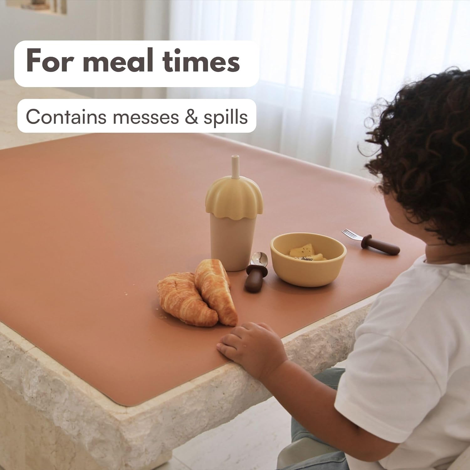 Table Craft Mat to Protect Dining Table, 38"x39.4" Craft Mess mat Great for Childrens Crafts and Play Protect Your Furniture from Spills and Mess Easy to Clean, Heat Resistant (Terracotta, 38" 39.4")