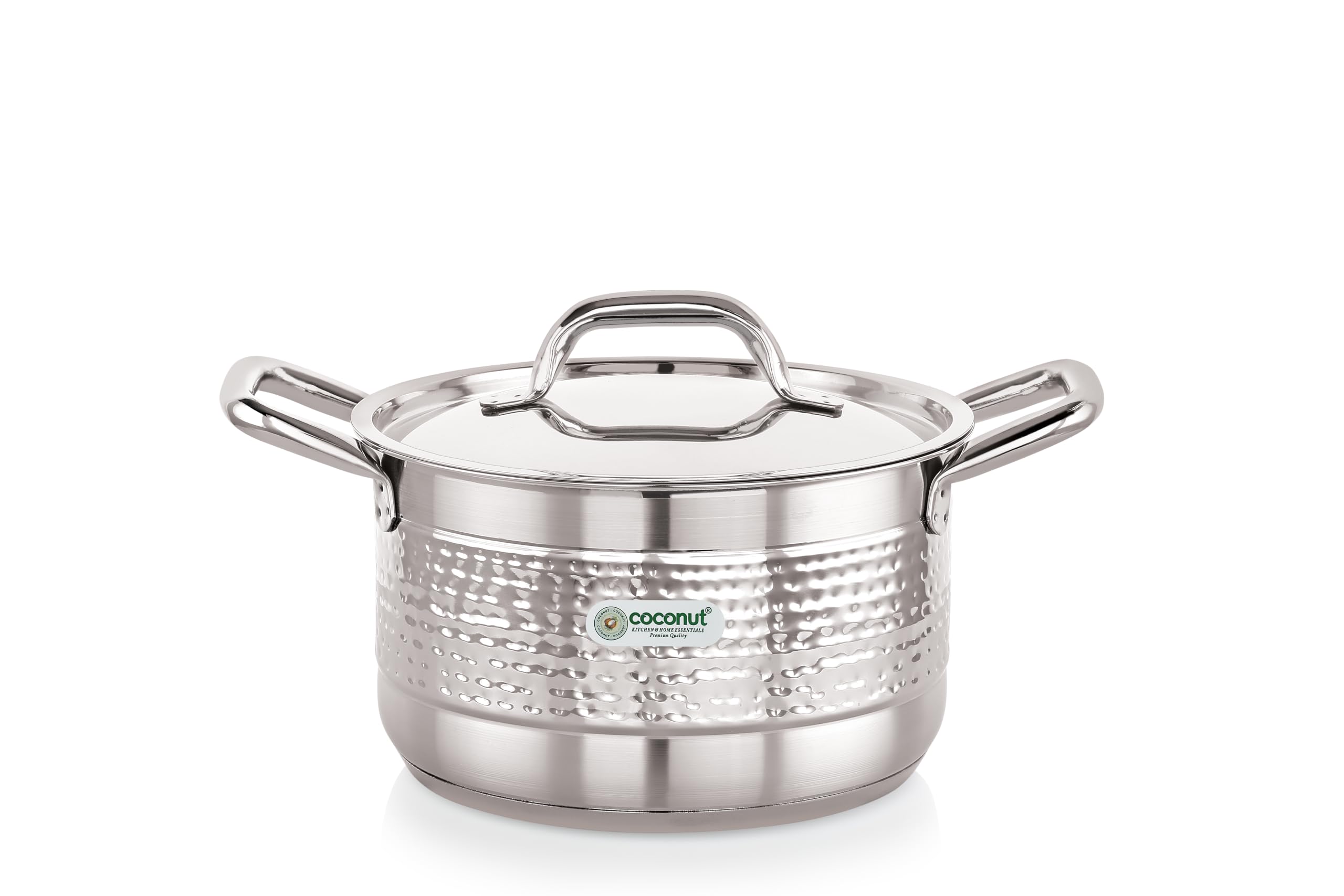 coconut Elementary Stainless Steel Hammered Design Capsulated Stockpot for Cook n Serve - 1 Unit - Capacity - 1500ML