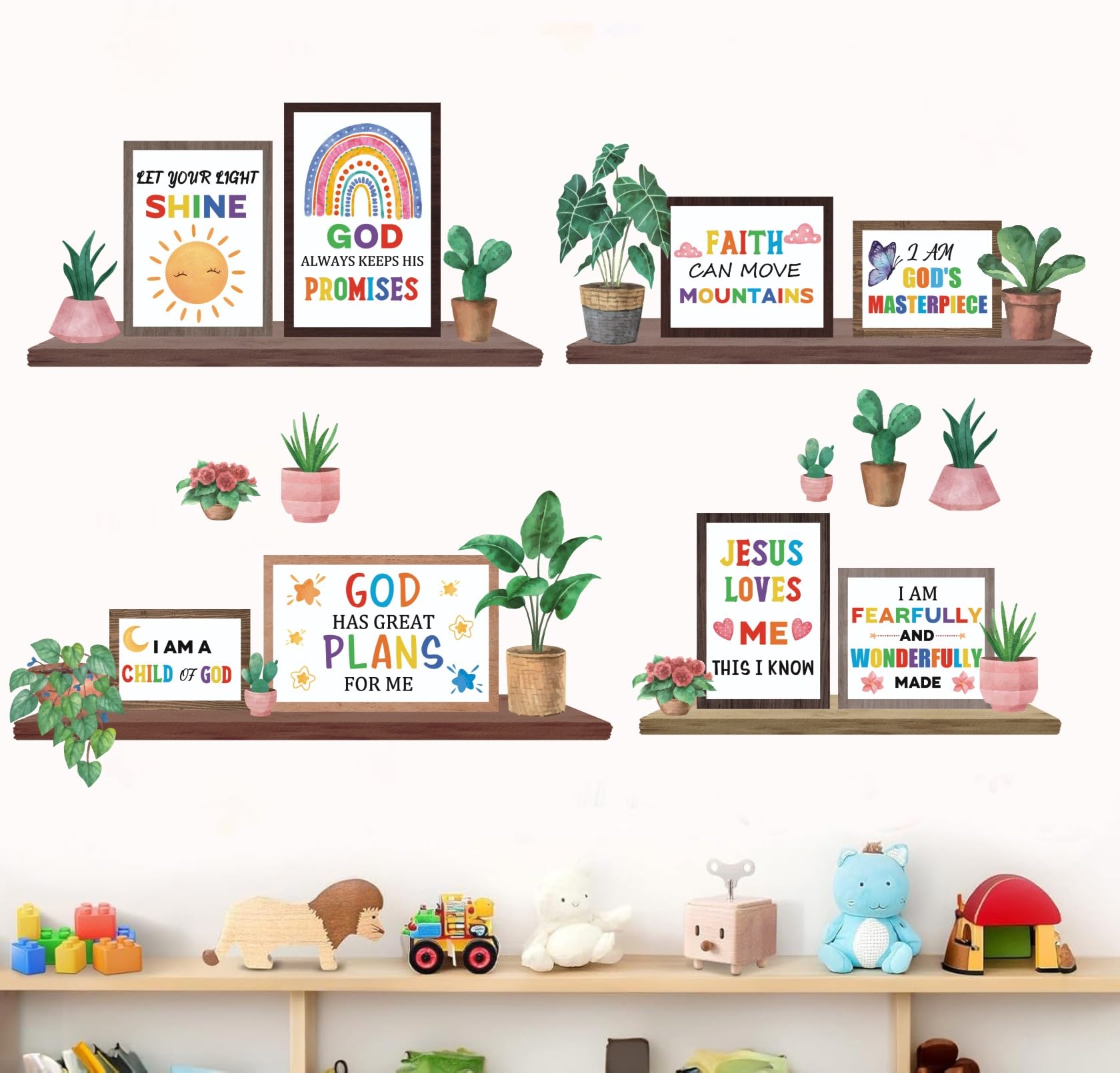 TOARTi Colorful Plants Wall Decals Motivational Classroom Wall Stickers Potted Plant Bookshelf Bulletin Board Decals Inspirational Quote Back to School Decoration - Image 3
