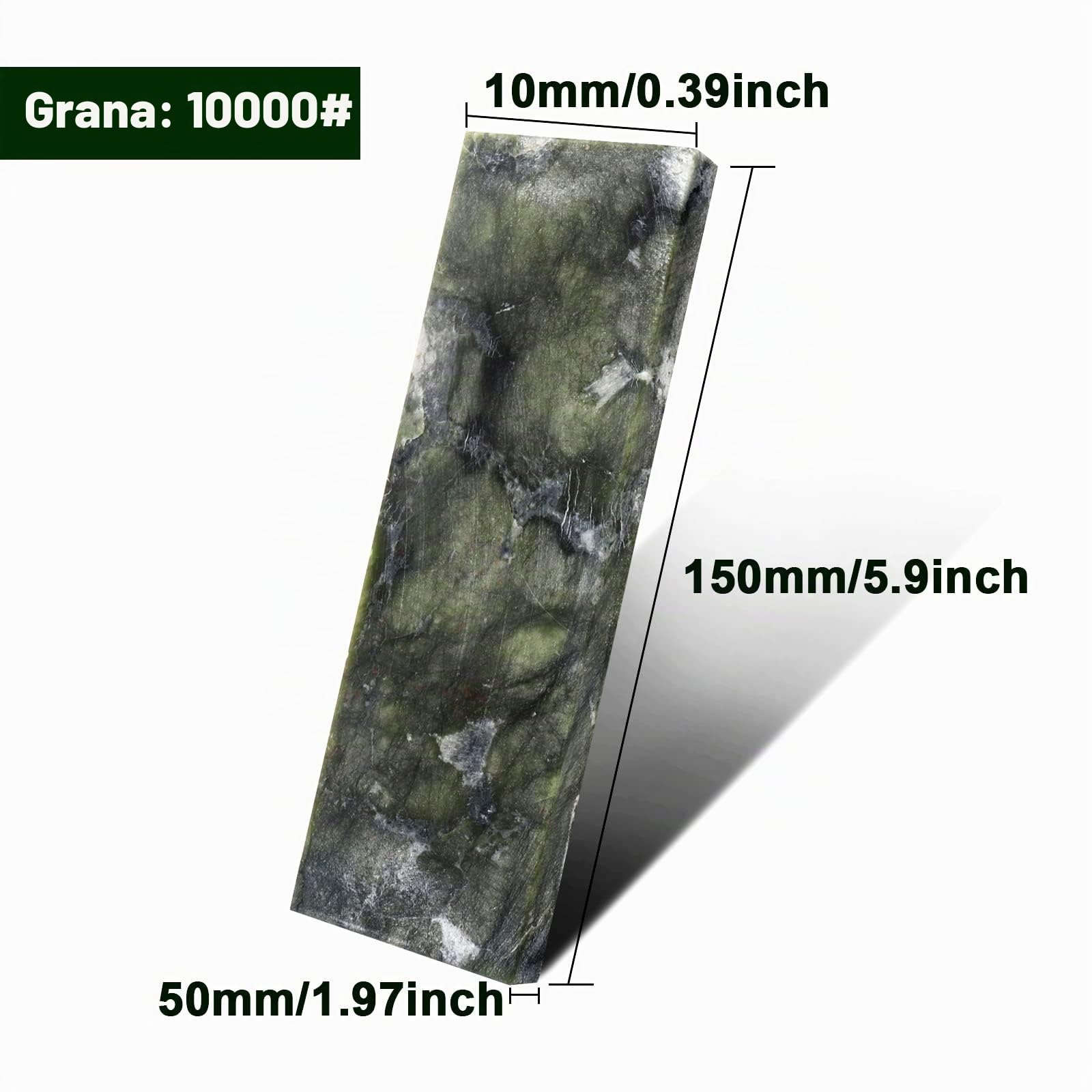 10000# Sharpening Stone,Ultra Fine Polishing Mirror Edge Stone Natural Green Hard Sharpener Whetstone for Knives Tools,Cutting Tools (5.9x1.97x0.39Inch)