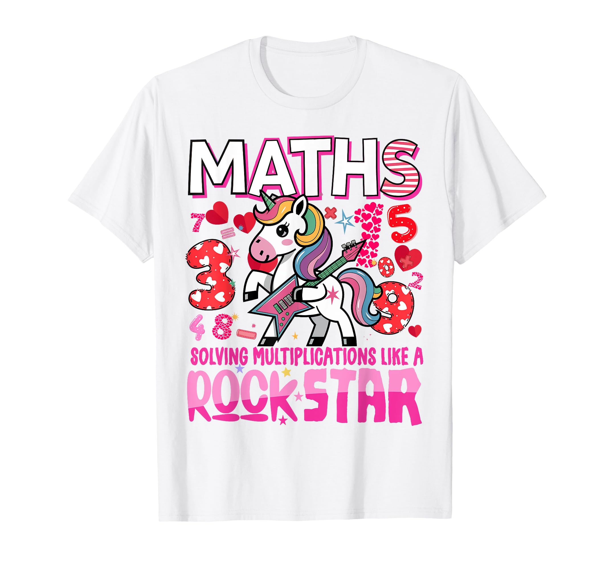 Maths Day Costume Idea For Girls & Numbers Maths Rockstar T-Shirt, Black