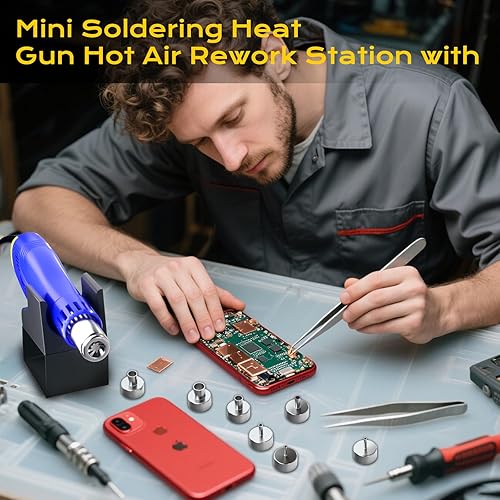 Miniatura 4 de Mini Heat Gun for Crafting - Small Heat Gun for Shrink Tubing, Soldering, Vinyl Wrap, Resin Art - Digital Temperature Control Hot Air GunIncludes