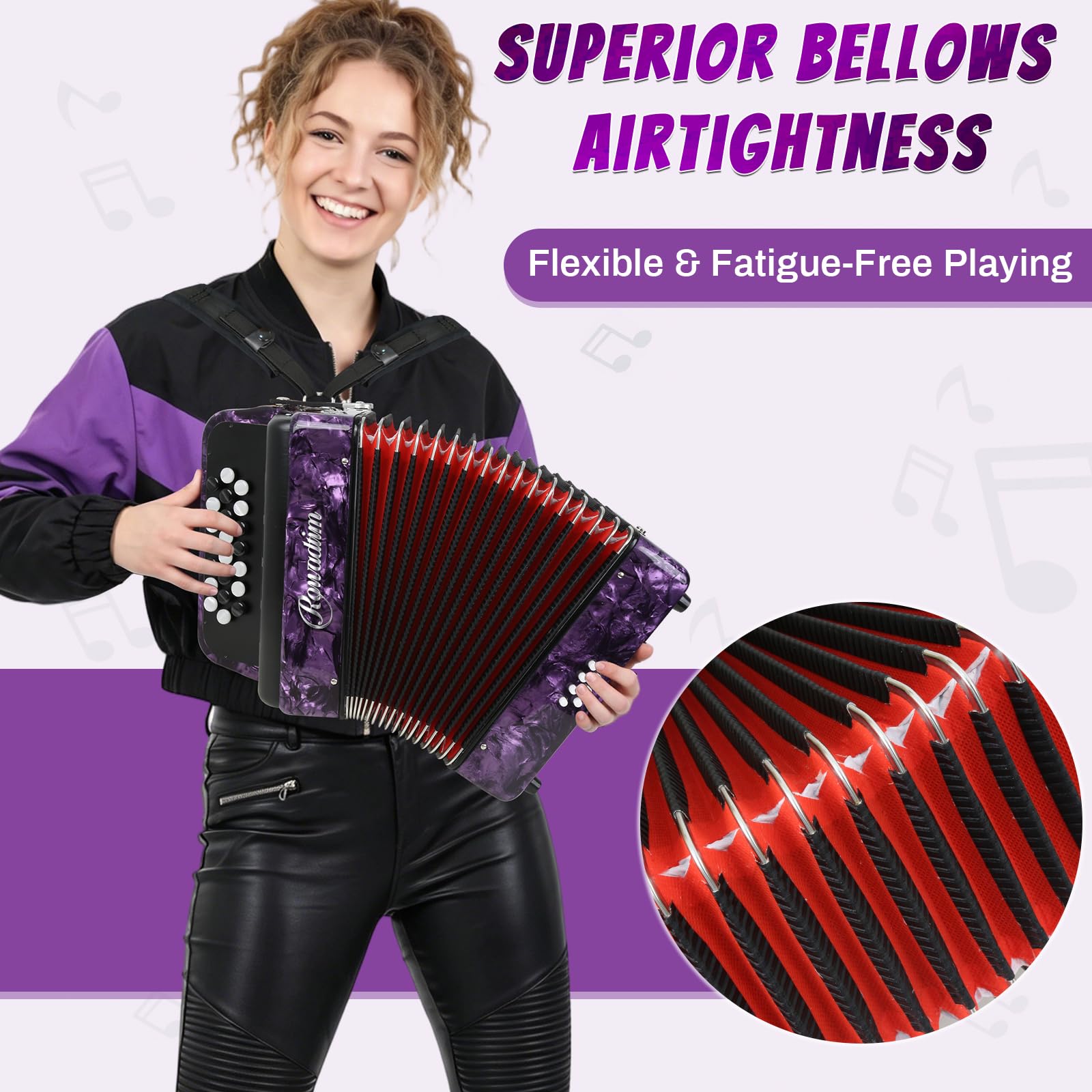 Amazon.com: Accordions 22 Key 8 Bass Beginner Button Accordion