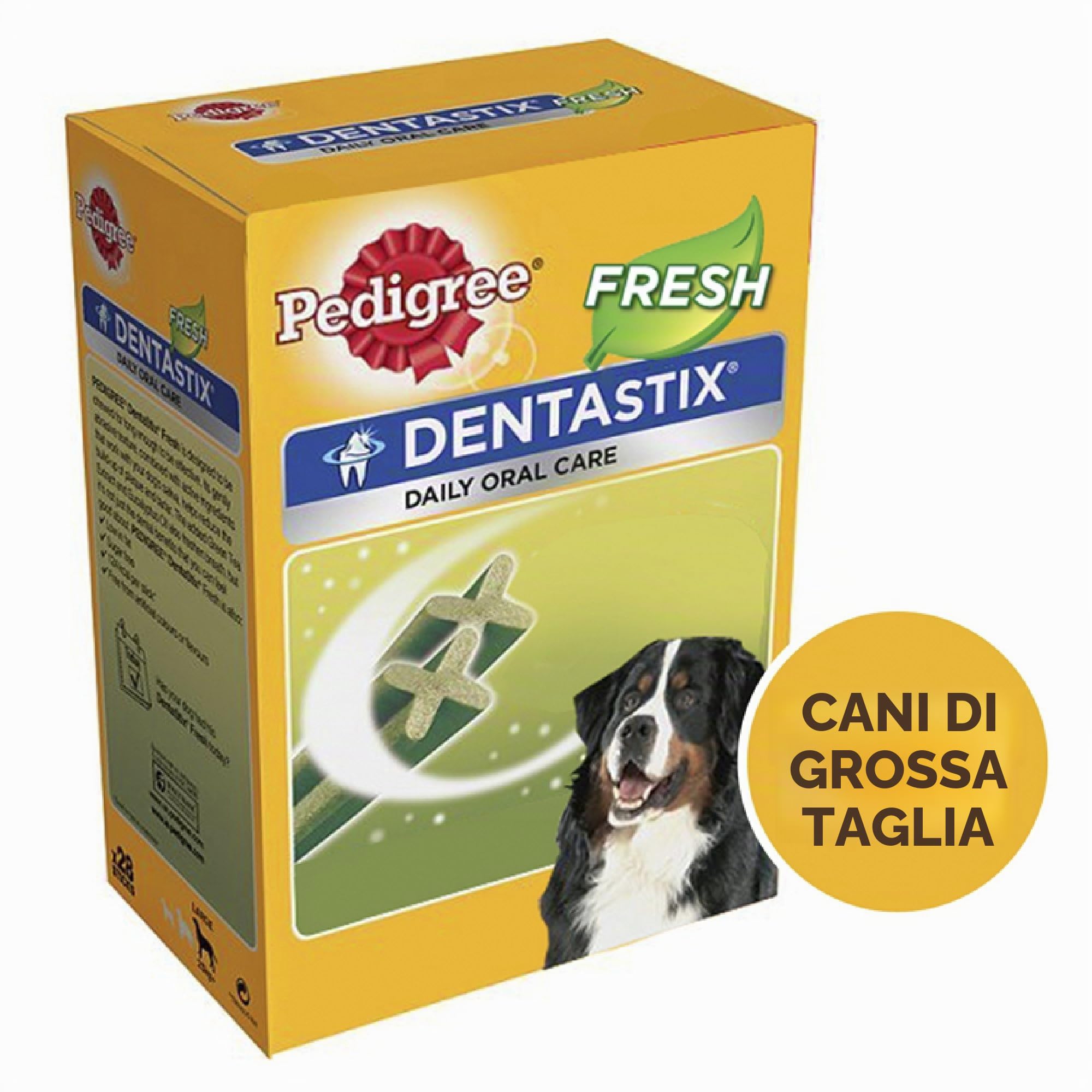 Pedigree Dentastix Fresh, masticabili dentali giornalieri per cani grandi da 25 kg o più, 28 barre