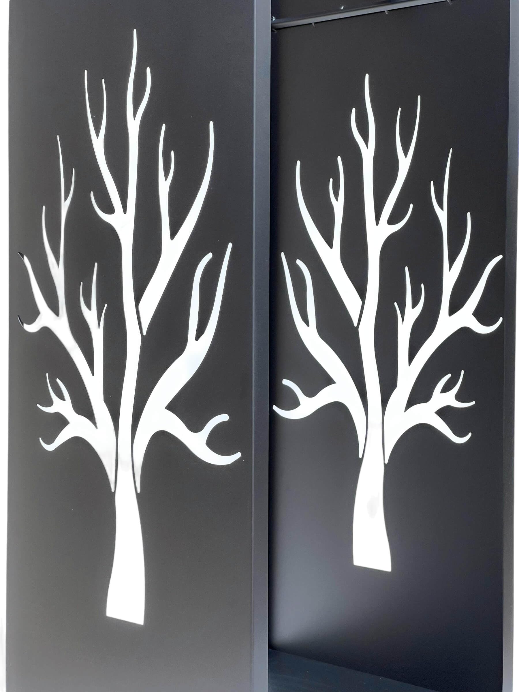 DanDiBo Kaminholzregal Innen Metall Schwarz 100 cm Kaminholzständer 96428 Brennholzregal Schmal Kaminholzhalter