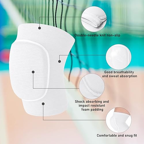Miniatura 3 de Rodilleras de voleibol, suaves y transpirables, de esponja gruesa, para jóvenes, para hombres, mujeres y niñas, rodilleras protectoras, rodilleras