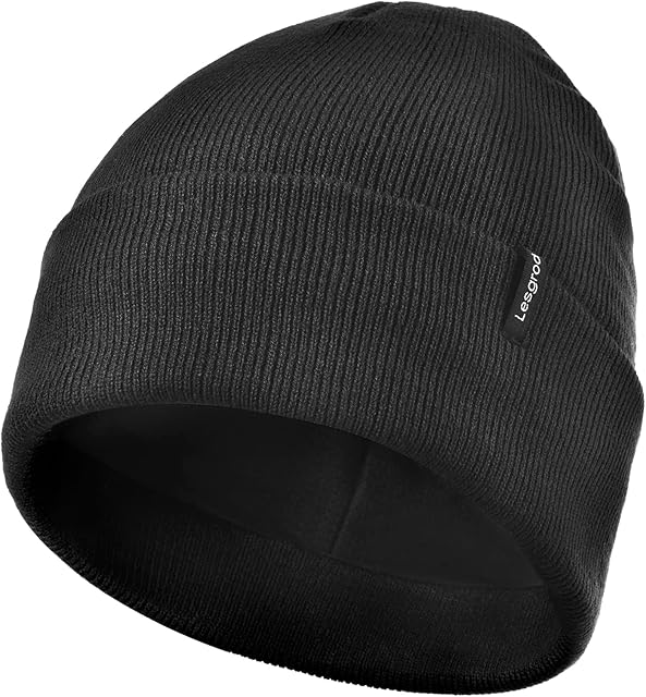 Lesgrod Beanie for Men and Women,Comfortable Breathable Soft Cuffed Beanie with Thick Warm LiningWinter Hats for Men, Gifts for Men Women