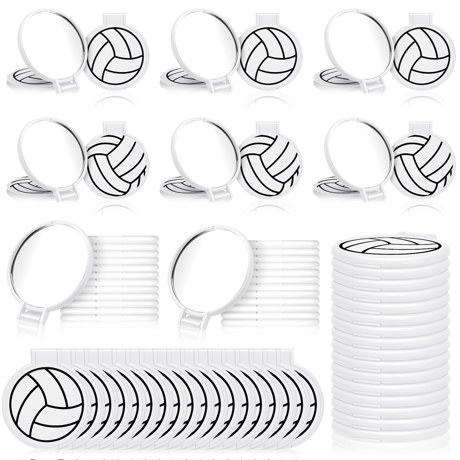 Miroir de voyage pliable Weysat : lot de 48 mini miroirs ronds pour vos déplacements