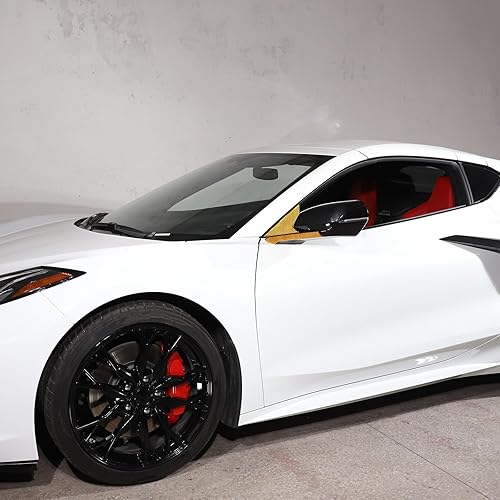 Miniatura 9 de Kit de decoración de base de espejo retrovisor de automóvil de fibra de carbono real suave 3D, compatible con Corvette C8 Stingray Z06 Z51 2020 2021