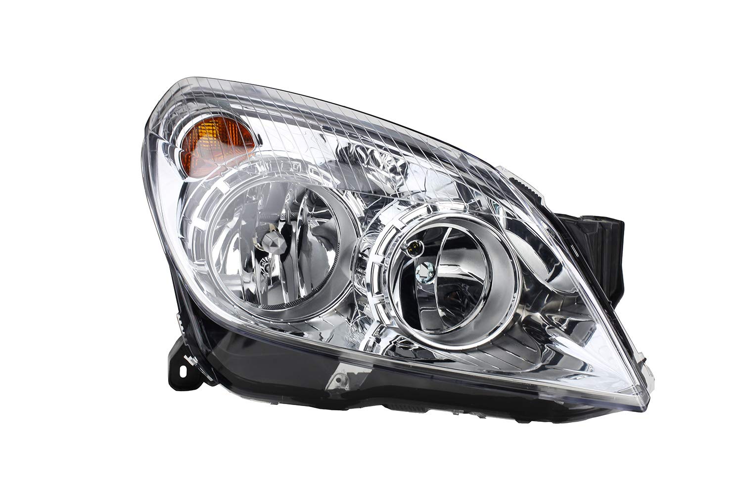 Johns, Set di fari alogeni anteriori adatti per Opel Astra H 03/2004 – H7 H1 sinistra e destra + fendinebbia + lampadina