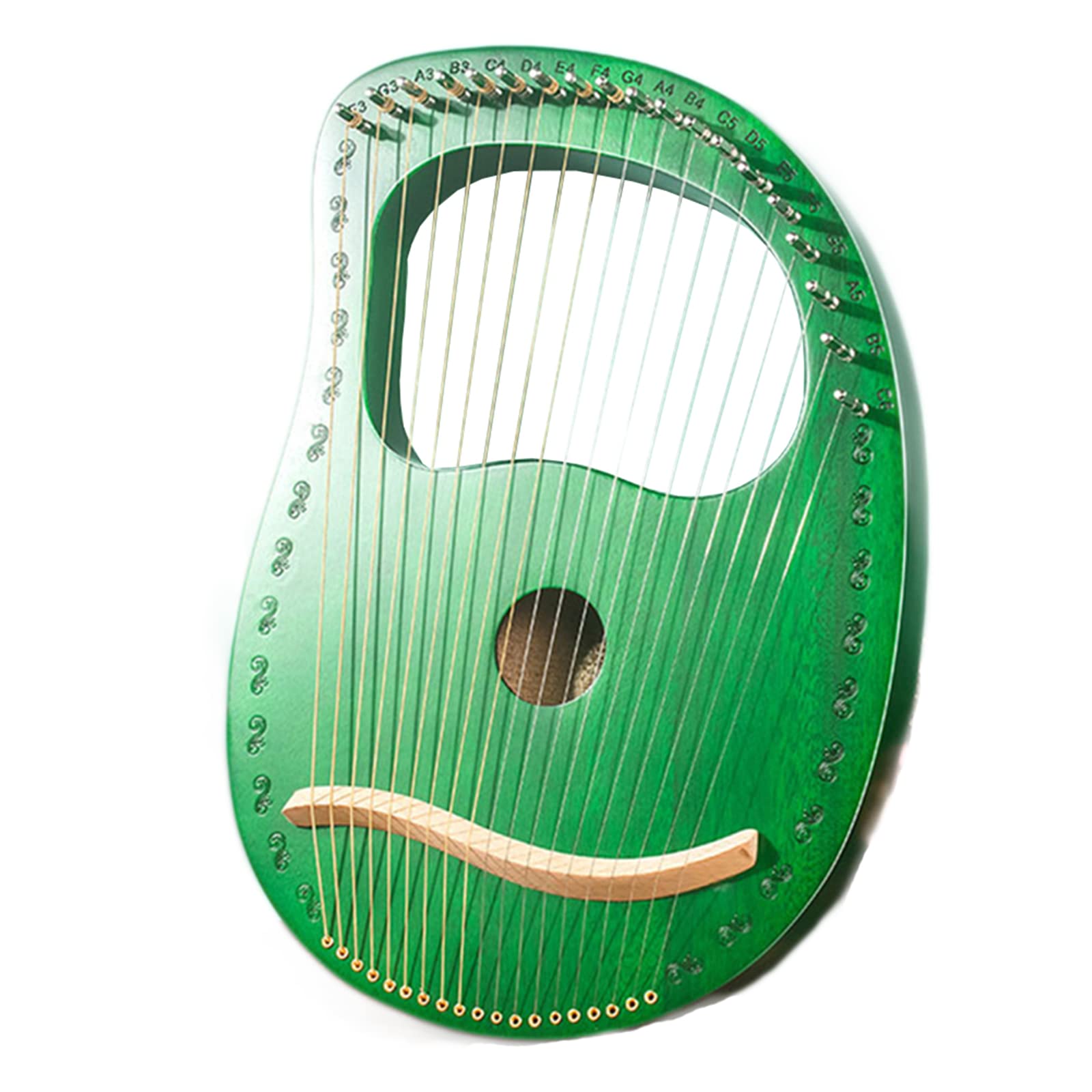 Lira Harfa 19 Strunowa, Mahoń Wzory Harfy Rzeźbione Symbole Instrument Harfowy Prezent Dla Początkujących Dzieci Dorosłych,Harfa