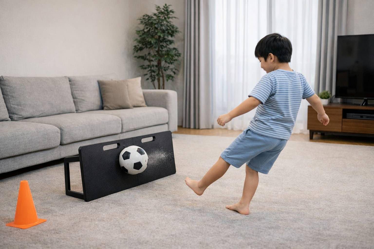 Pannello di Rimbalzo Calcio, scomponibile in due parti, facile trasporto e riponibile, con sacco d'acqua incluso