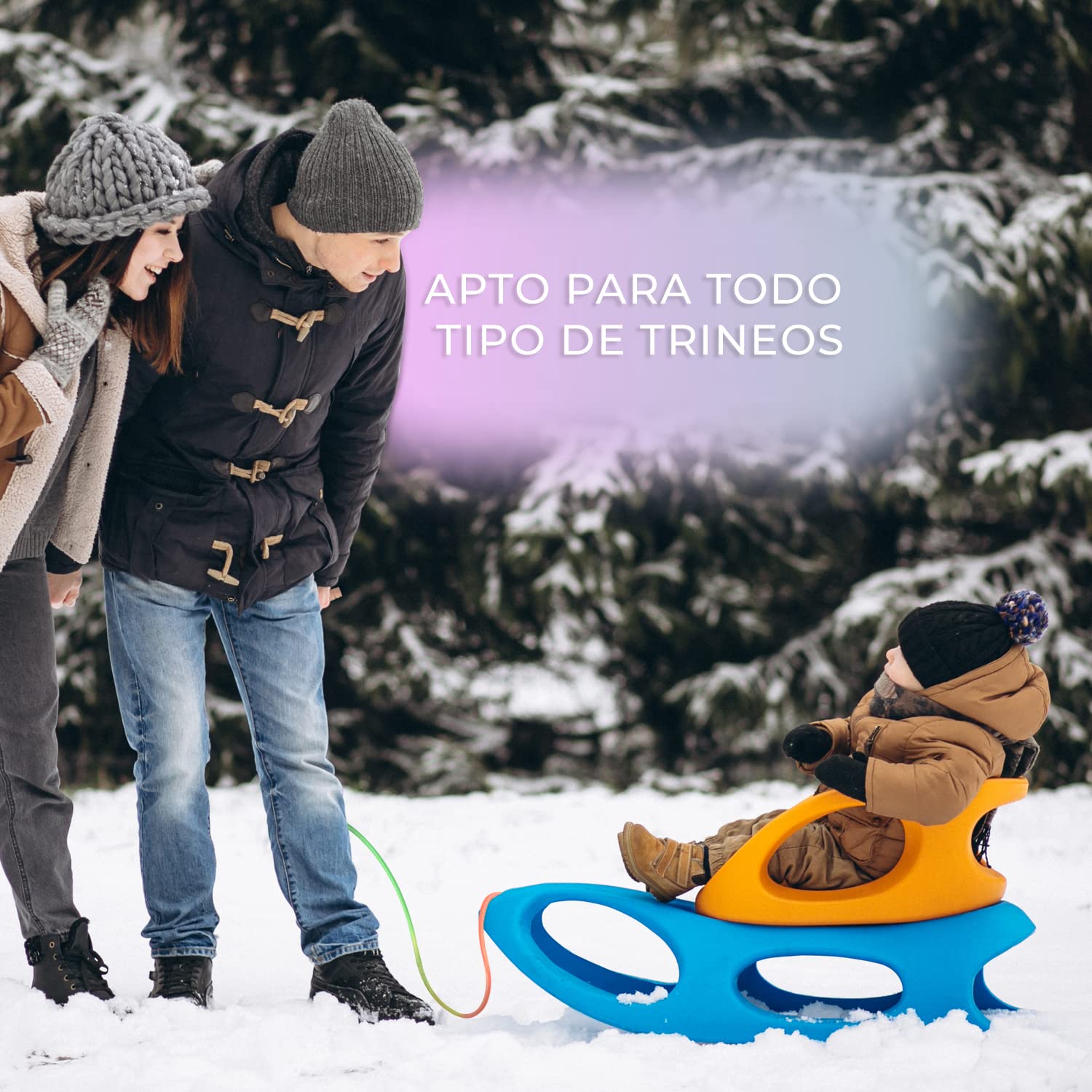 Kleintober Cuerda para Trineo, Cuerda de tracción para Trineos de Madera, Plástico y Bob