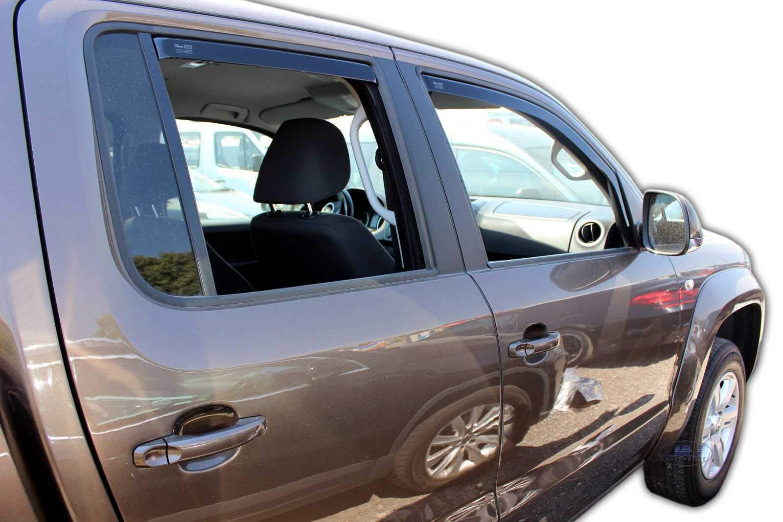 J&J AUTOMOTIVE Deflettori d'Aria per Volkswagen Amarok 4-Porte 2010-2016, Set da 4 Pezzi, Nero Fumé Oscurato Heko