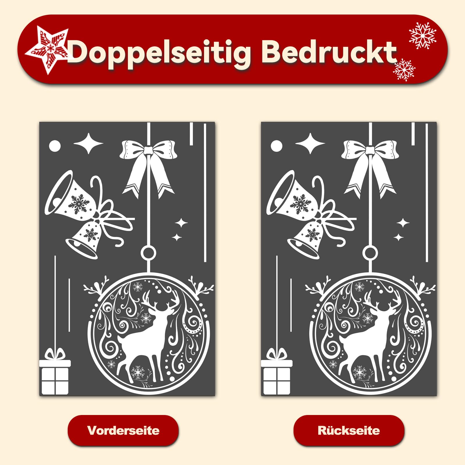 Raamdecoratie sneeuwvlokken, raamdecoratie Kerstmis, afneembare raamdecoratie, statisch hechtende pvc-stickers, voor deuren, etalages, pvc, raamdecoratie (A