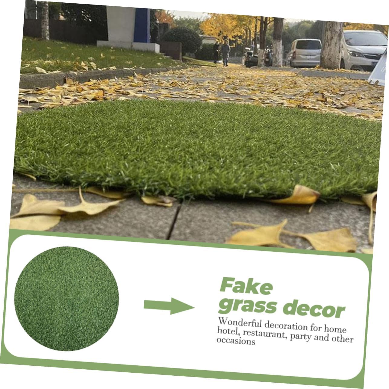 Decorative Turf Rug Artificial Grass Mat Round Table Mat for Dining Kitchen Table Decor Fake Grass Carpet