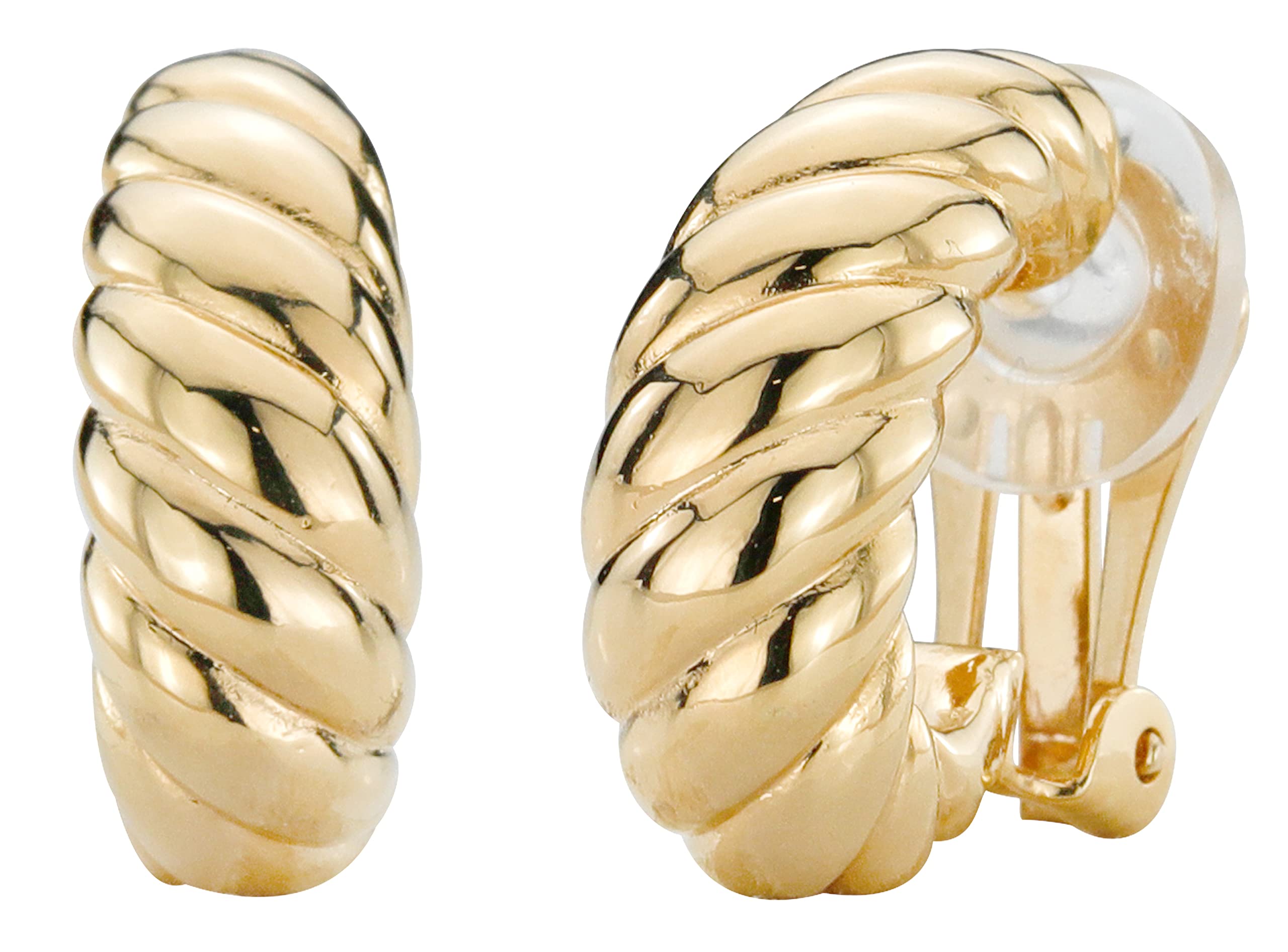 Traveller Jewels Ohrclip – Hochwertiger Modeschmuck, 22kt Vergoldet/platiniert, 20x18 Mm, Mit Bequemem Clipsystem (ohne Ohrloch Nötig)