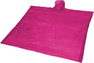 Ziva Adults Unisex Disposable Rain Poncho With Pouch (35.4 x 47.2in) (Pink)