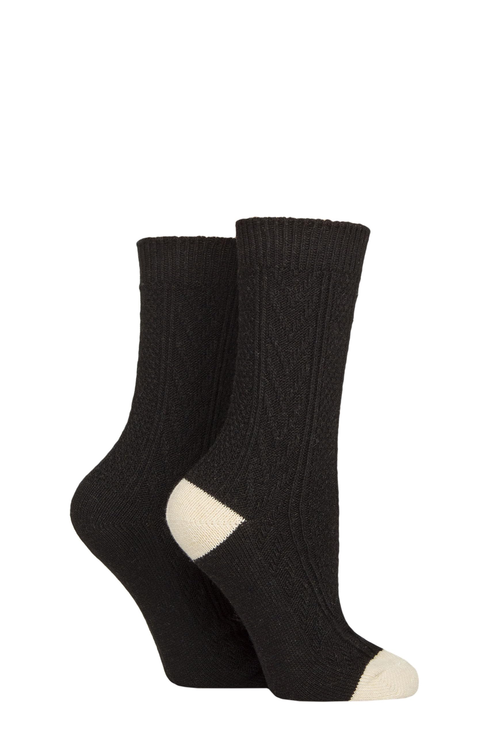 SOCKSHOP Women's Boot Socks - Wool Mix - Black - Size 4-8