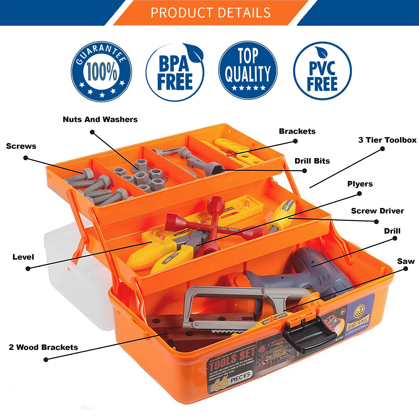おもちゃ TOOLBOX Amazon.com: VTech Drill and Learn Toolbox , Orange : Toys & Games