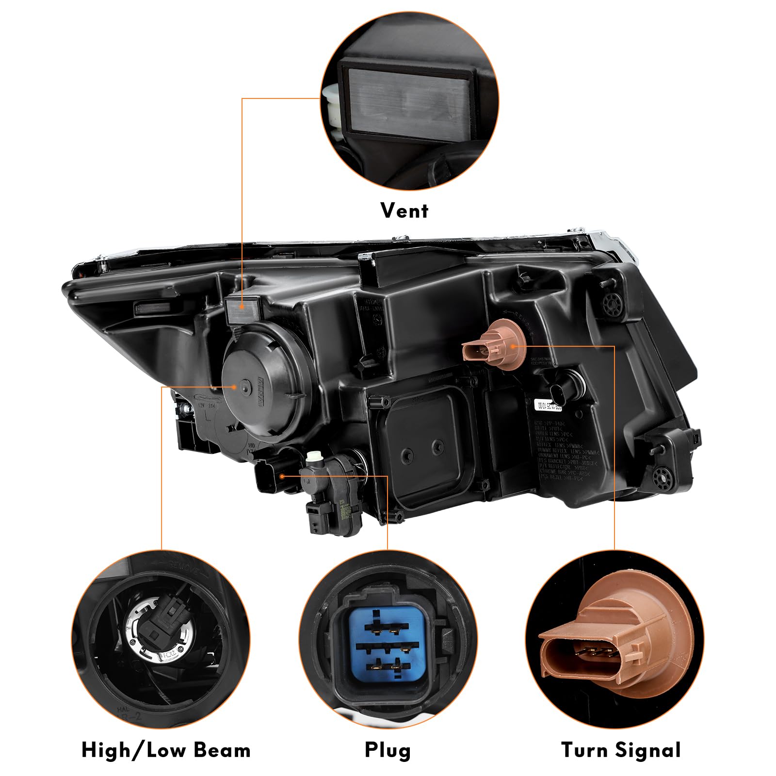 Faro Lateral ámbar Izquierdo Para Ford Edge 2011-2014, Carcasa Cromada, Encaje Directo
