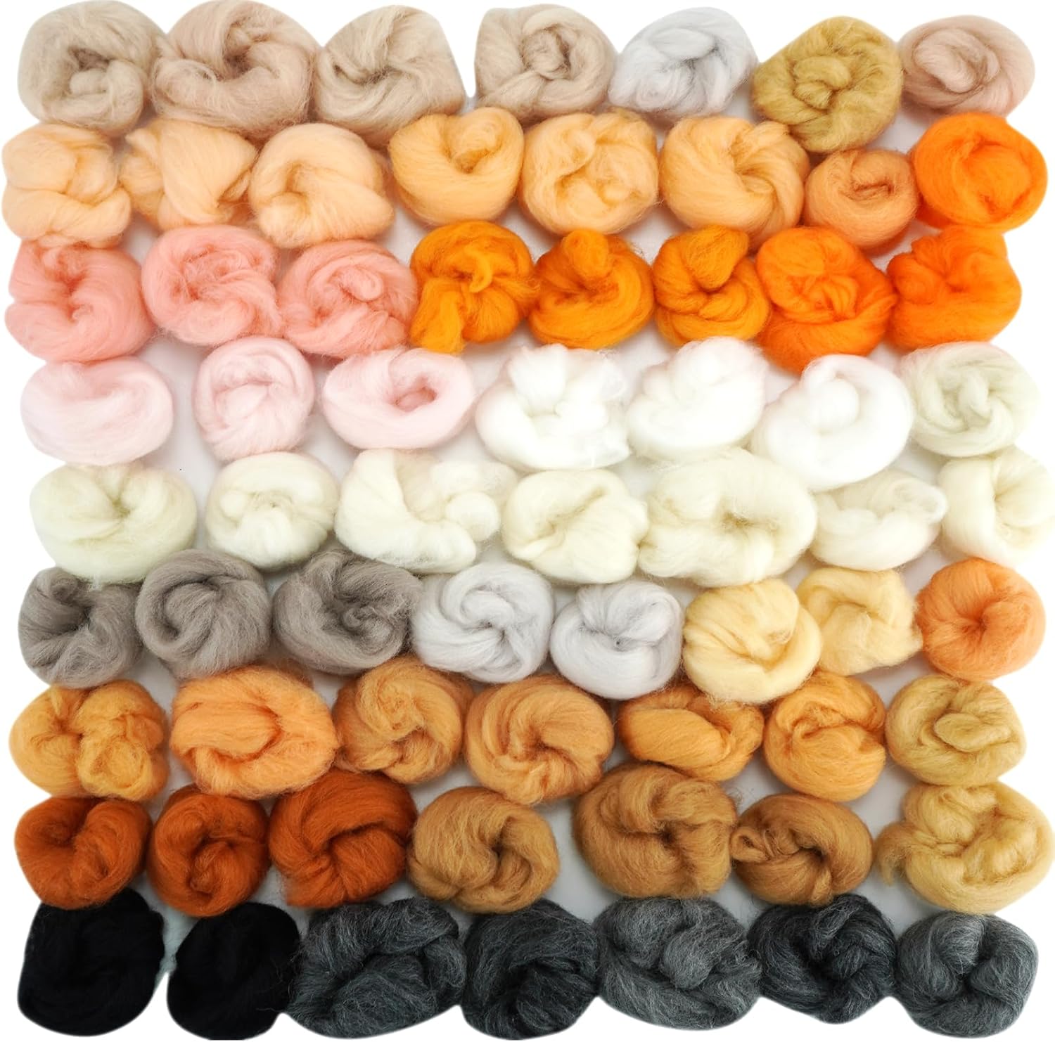 Misscrafts 72pcs Needle Felting Wool Fibre Wool Yarn Roving